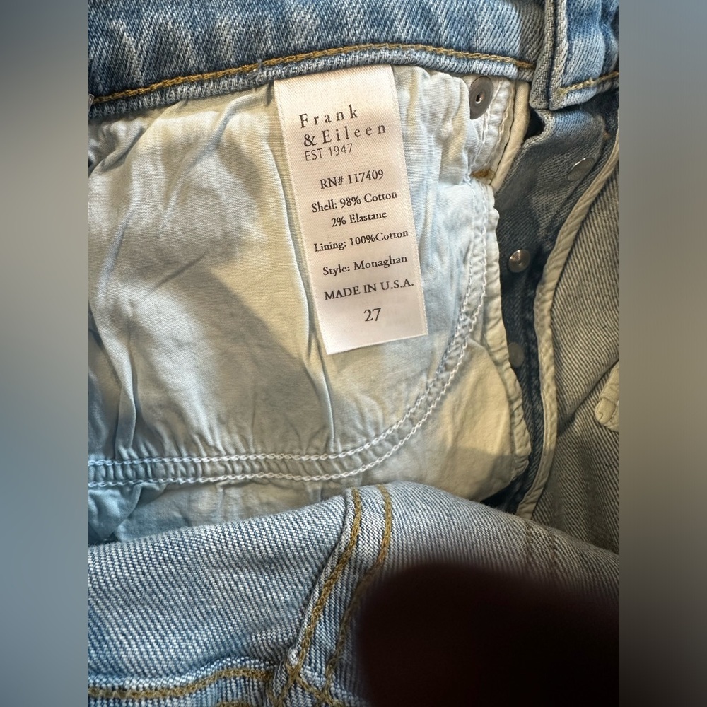 Frank & Eileen Monaghan High Rise Raw Hem Cropped Jeans - Picture 9 of 9